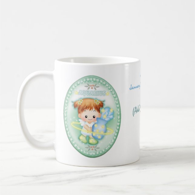 Aquarius - personifierad Zodiacmugg Kaffemugg (Vänster)