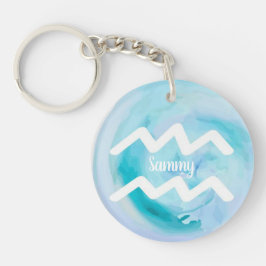 Aquarius Personlig Watercolor Zodiac-tecken