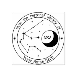 Aquarius Personlig Zodiac Bok Frimärke Stämpel