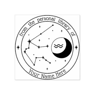 Aquarius Personlig Zodiac Bok Frimärke Stämpel