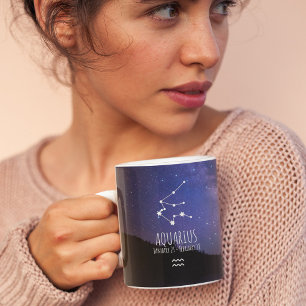 Aquarius Personlig Zodiac Constellation Kaffemugg