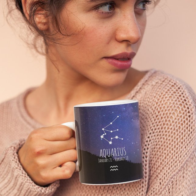 Aquarius | Personlig Zodiac Constellation Kaffemugg (Skapare uppladdad)