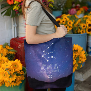 Aquarius Personlig Zodiac Constellation Tygkasse