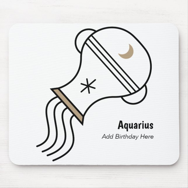 Aquarius personligen vatten Barer zodiac Musmatta (Framsidan)