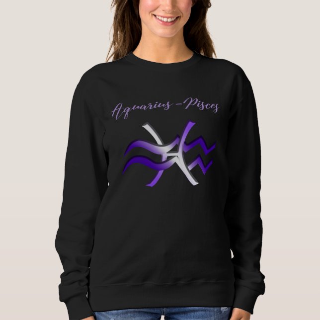 Aquarius Pisces Cusp Zodiac Horoscope T Shirt (Framsida)