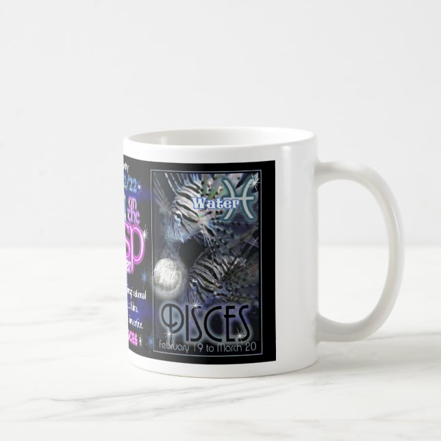 Aquarius Pisces för Valxart Zodiacudd Kaffemugg (Höger)