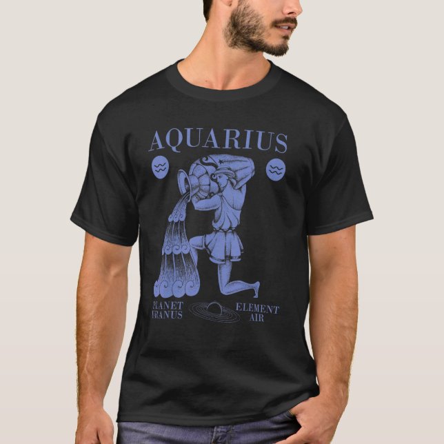 Aquarius Planet Uranus Inslag Luft 3 T Shirt (Framsida)