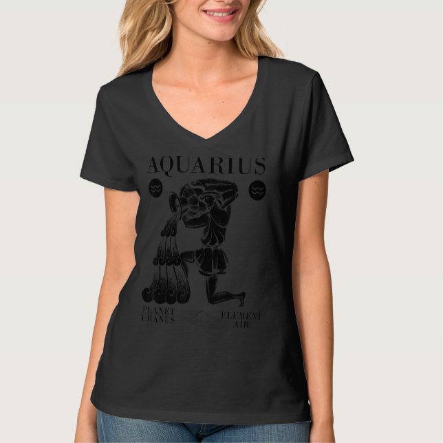 Aquarius Planet Uranus Inslag Luft 4 T Shirt (Framsida)