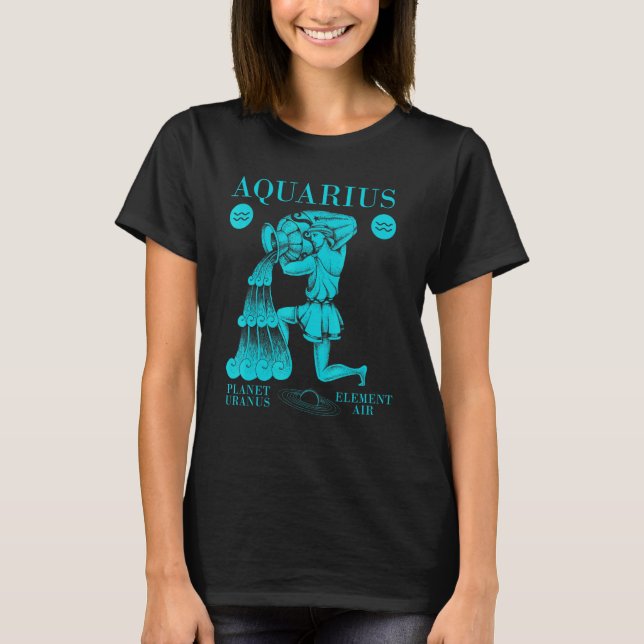 Aquarius Planet Uranus Inslag Luft T Shirt (Framsida)