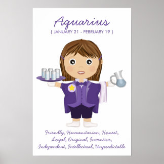 Aquarius - Poster av flicka Horoscope