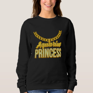 Aquarius Princess Zodiac-tecken med gyllene kedjan T Shirt