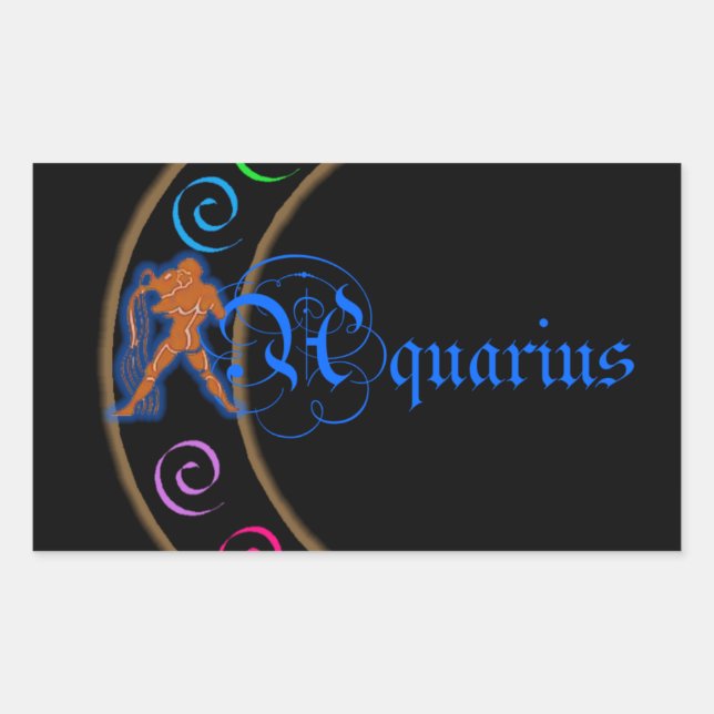 Aquarius Rektangulärt Klistermärke (Framsida)