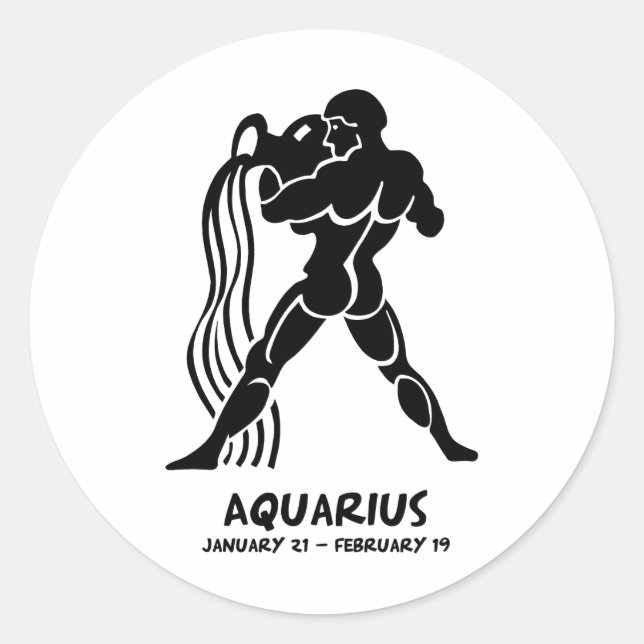 Aquarius Runt Klistermärke (Framsida)