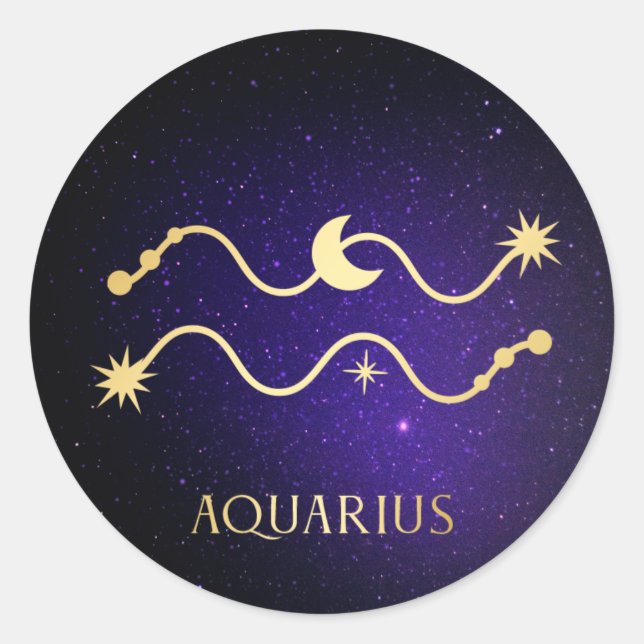 Aquarius Runt Klistermärke (Framsida)