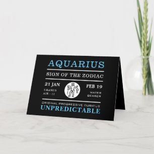 Aquarius Sign av Zodiac, Astrological Kort