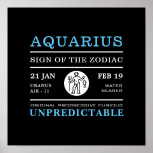 Aquarius Sign av Zodiac, Astrologisk Poster