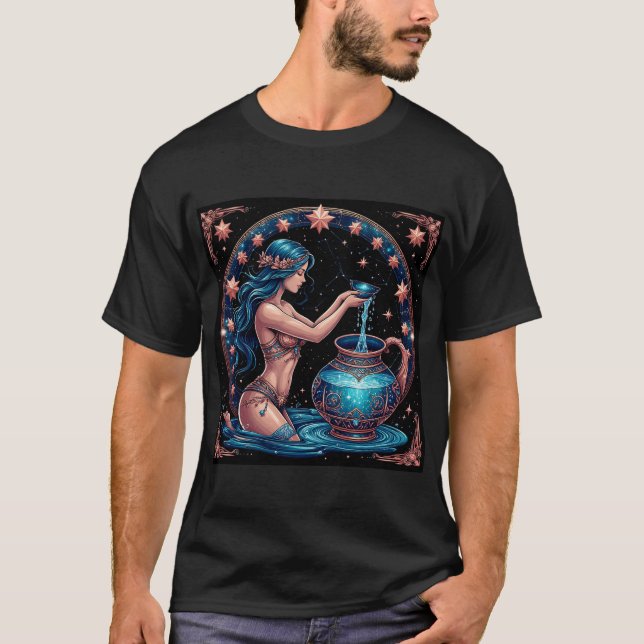 Aquarius Sign BeSnygg digital illustration T Shirt (Framsida)