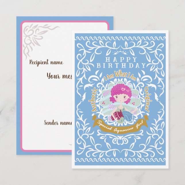 Aquarius Sign Birthday (Fram/baksida)