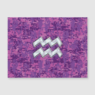Aquarius Sign på Fuchsia rosa digital camo