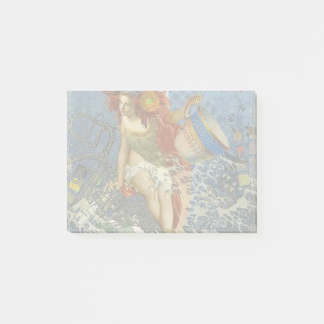 Aquarius Sjöjungfru Gothic Blue Art Post-it Block (Framsida)