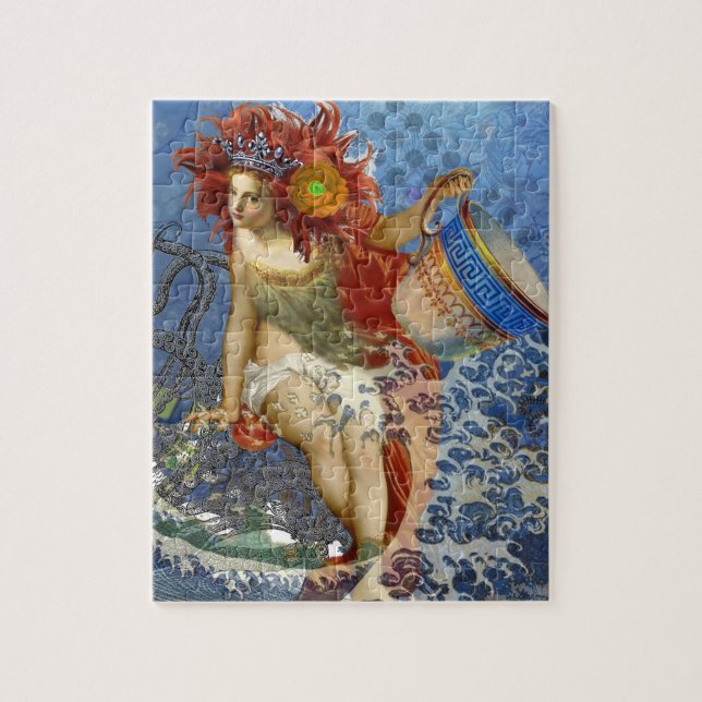 Aquarius Sjöjungfru Gothic Blue Art Pussel (Vertikal)