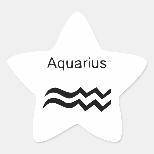 Aquarius Stjärnformat Klistermärke (Framsida)