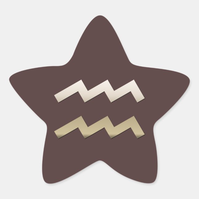 Aquarius Stjärnformat Klistermärke (Framsida)