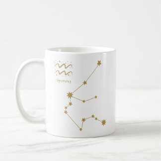 Aquarius Stjärntecken Guld Constellation Kaffemugg