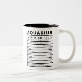 Aquarius Stjärntecken Nutrition Facts Statistics Två-Tonad Mugg