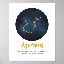 Aquarius-stjärntecknets utskrift