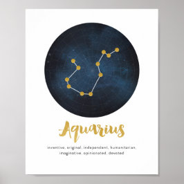 Aquarius-stjärntecknets utskrift poster