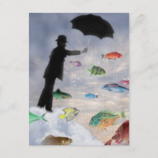 Aquarius- Surrealist Zodiac Postcard Vykort