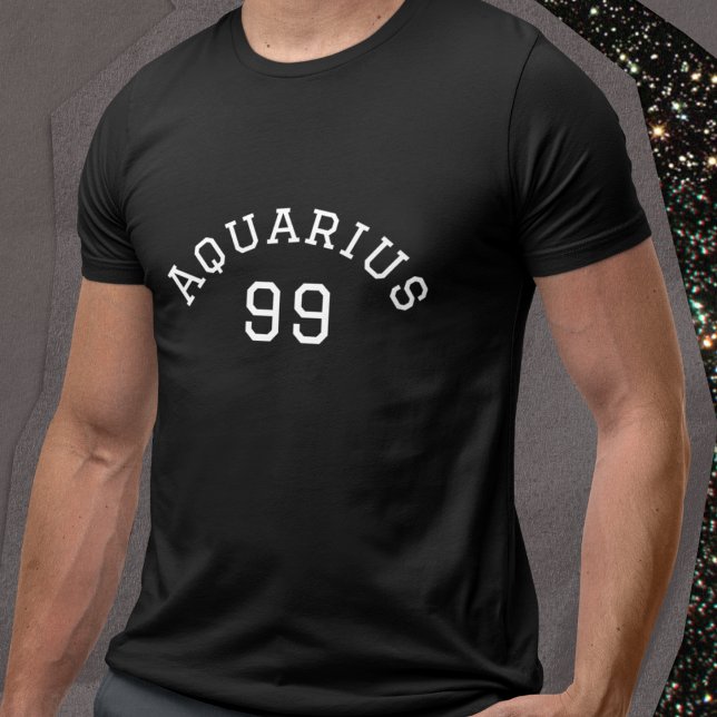 Aquarius | Svart födelsedag T Shirt (Skapare uppladdad)