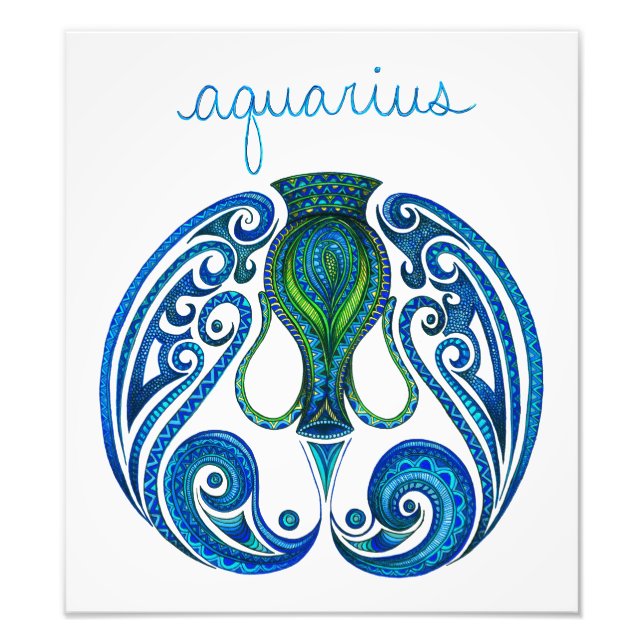 Aquarius Symbol Fototryck (Framsidan)