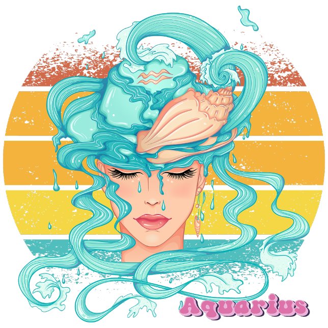 Aquarius T Shirt (Aquarius (January 20 - February 18):
"Innovation Flows, Wherever Your Mind Goes!"
)