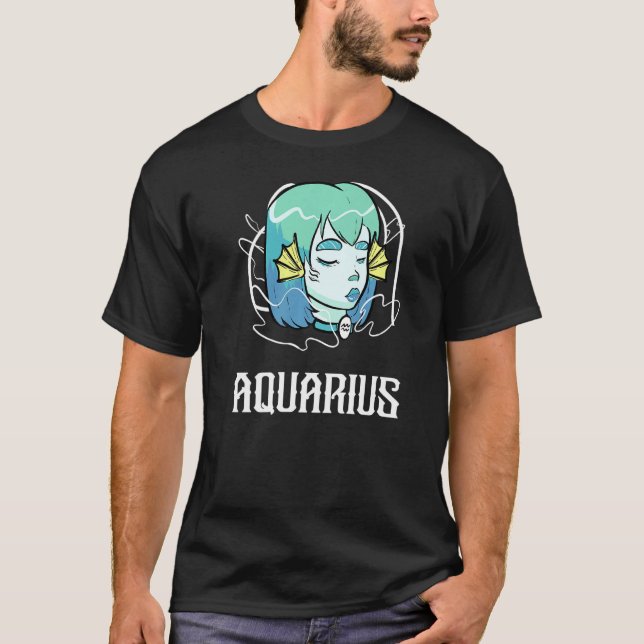 Aquarius Tarot Zodiac Sign Pastel Goth Horoscope O T Shirt (Framsida)