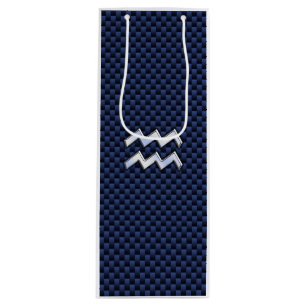 Aquarius-tecken på Blue Carbon Fiber Stil