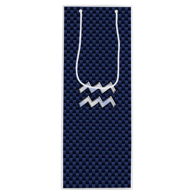 Aquarius-tecken på Blue Carbon Fiber Stil (Framsidan)