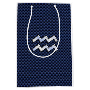 Aquarius-tecken på Blue Carbon Fiber Stil