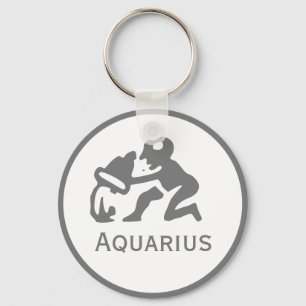 Aquarius-tecken på Zodiac Design Nyckelring