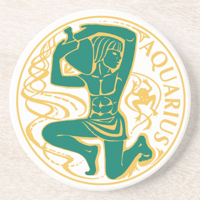 Aquarius-tecken på Zodiac på en Underlägg (Framsidan)
