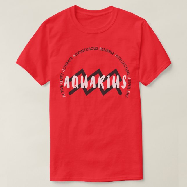 Aquarius-tecken T Shirt (Design framsida)