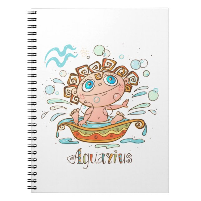 Aquarius Tecknad Baby Anteckningsbok (Framsidan)