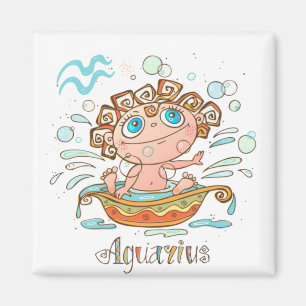 Aquarius Tecknad Baby Magnet