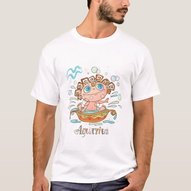 Aquarius Tecknad Baby T Shirt (Framsida)