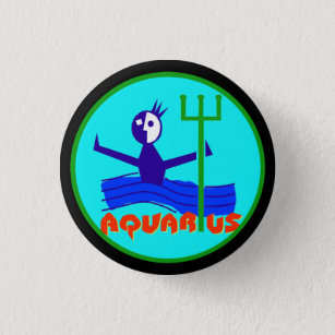 Aquarius-tecknaden vatten Bearer Horoscope Knapp