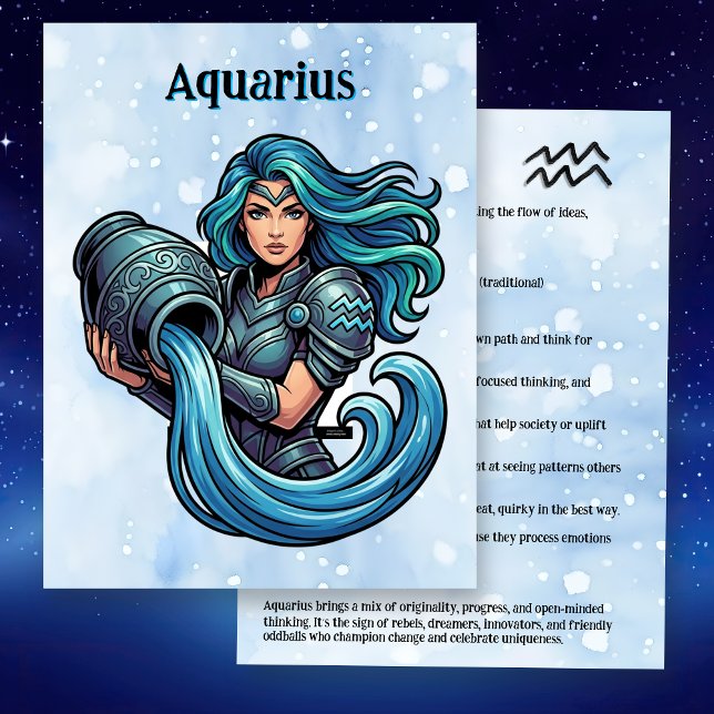 Aquarius Traits, Dates and Energy Vykort (Skapare uppladdad)