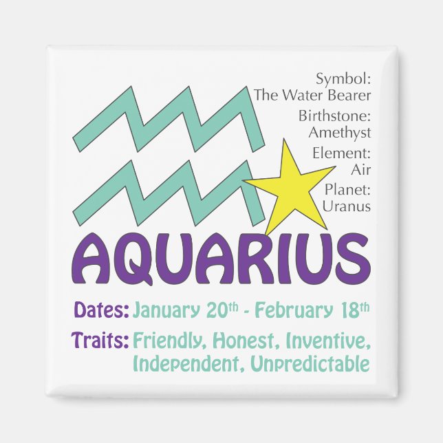 Aquarius Traits Magnet (Framsidan)