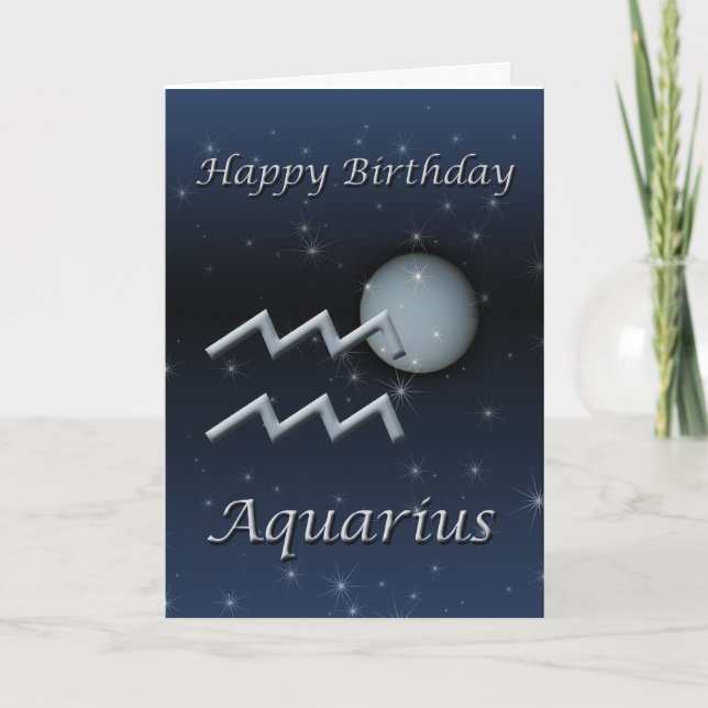 Aquarius Uranus Grattis på födelsedagen Greeting C Kort (Framsida)