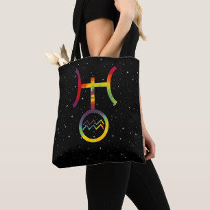 Aquarius Uranus Planetär Symbol Stjärntyd Tie Dye Tygkasse